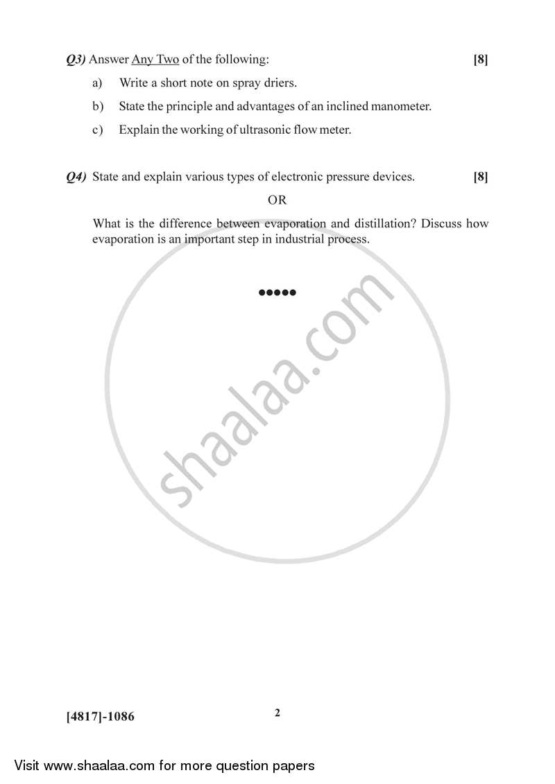 Utilities, Unit Operations and Process Instrumentation 2015-2016 Semester 3 (FYBSc) - University of Pune question paper with PDF download
