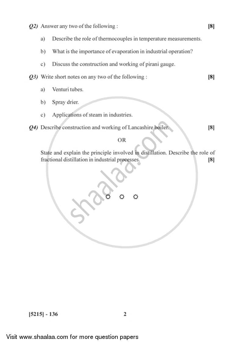 Utilities, Unit Operations and Process Instrumentation 2017-2018 Semester 3 (FYBSc) - University of Pune question paper with PDF download