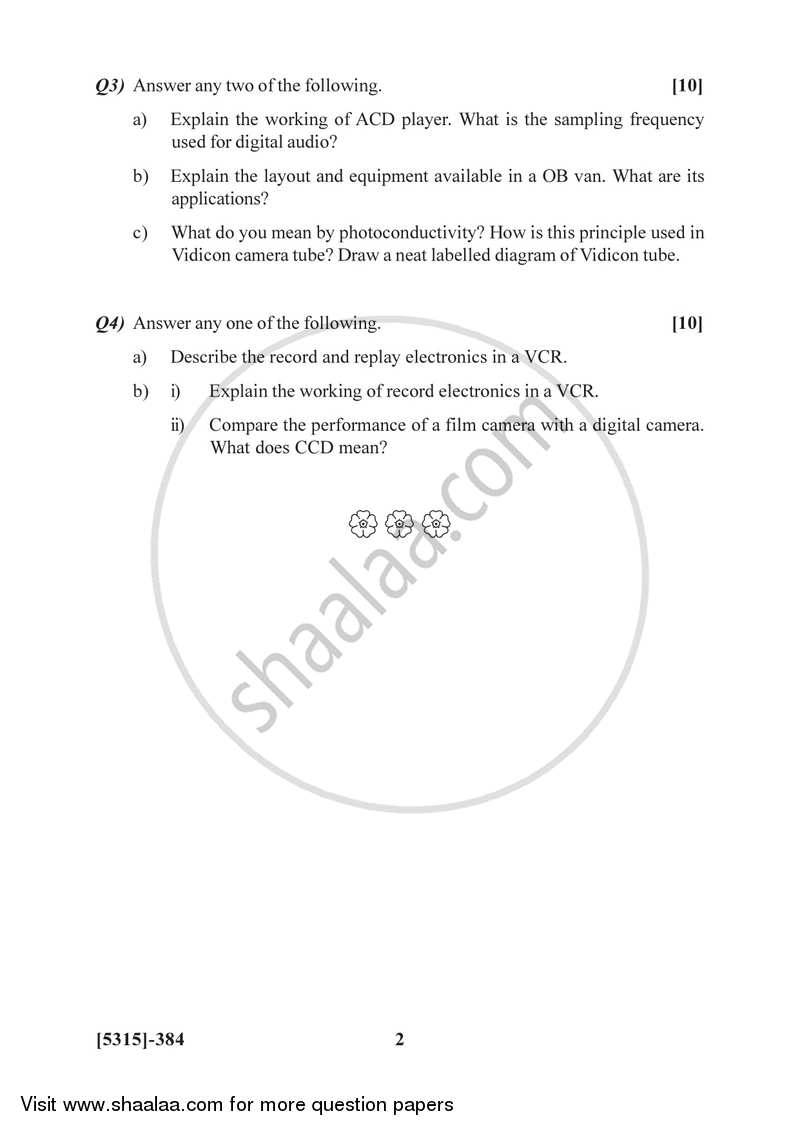 Video Recording and Playback Systems 2017-2018 Semester 5 (FYBSc) - University of Pune question paper with PDF download
